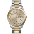 Timex Men's 30mm Gold and Silver Dress Wristwatch - Water-Resistant, Indiglo