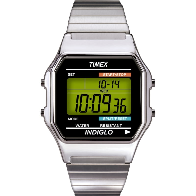 Digital Casual Watch with Silver or Gold Finish — 34mm Classic Style