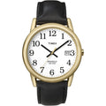 Timex Men's Easy Reader 35mm Watch - Gold-Tone Case, White Dial, Leather Strap