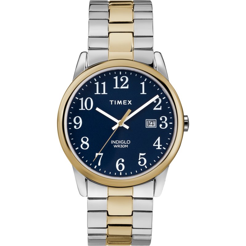 Casual Men's Watch with Blue Dial and Two-Tone Stainless Steel Band | 38mm