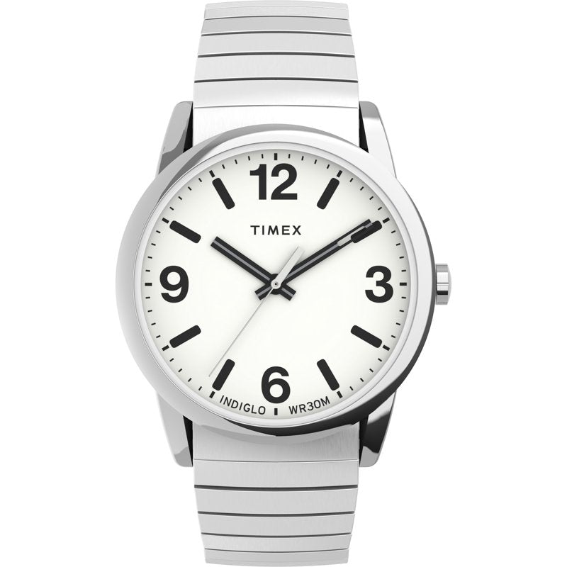Timex Men's Easy Reader Watch with Indiglo Light and Stainless Steel Band
