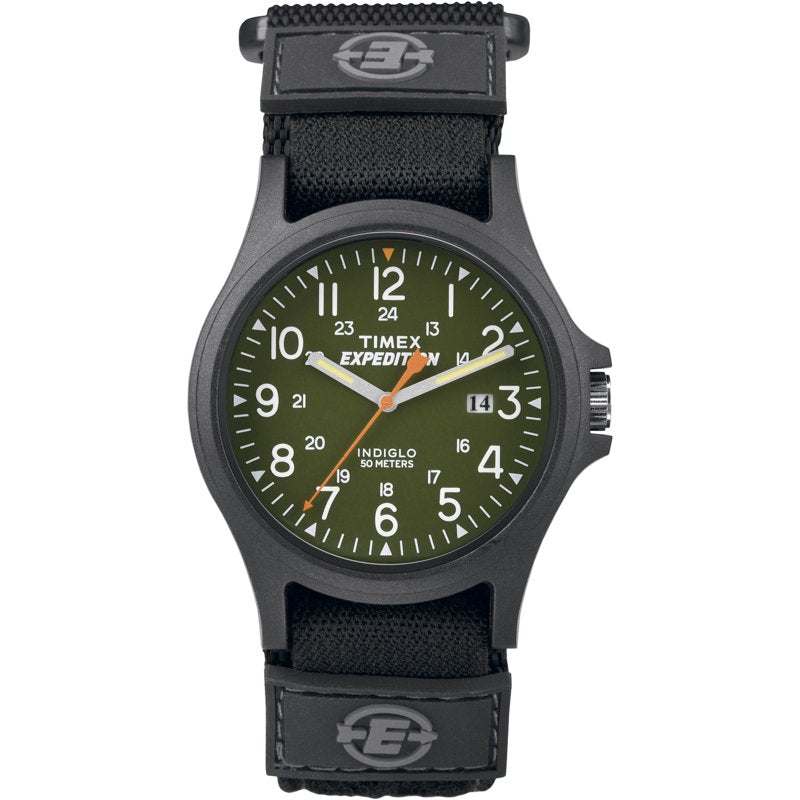 Men's Outdoor Military-Style Watch with Green Dial & Water Resistance