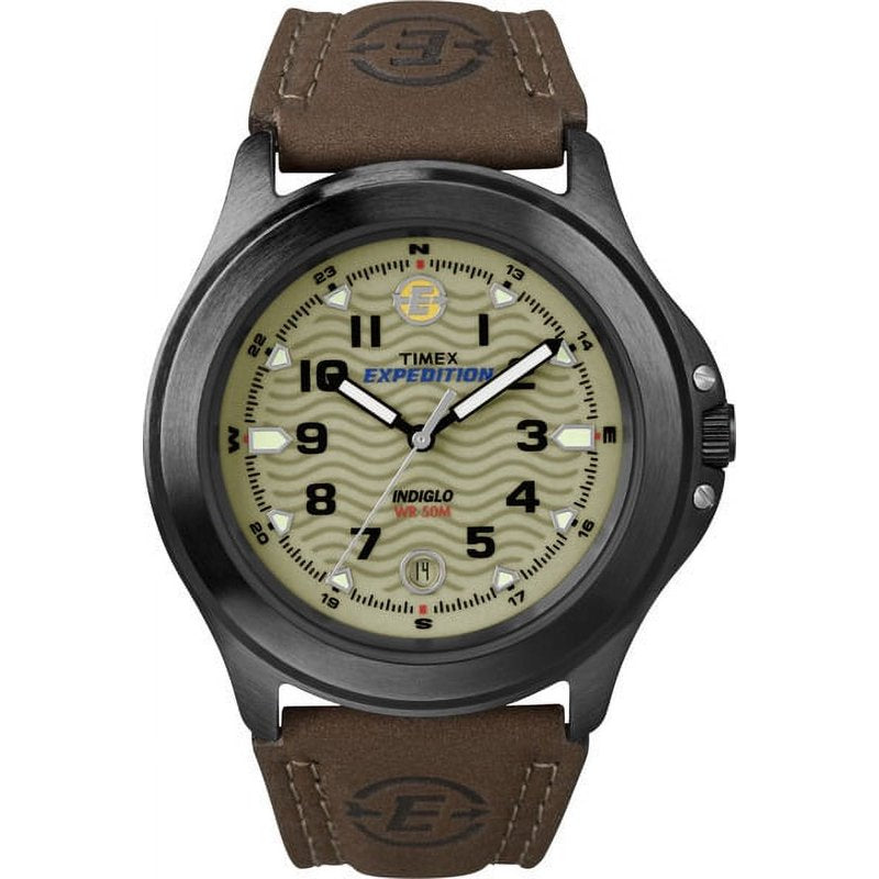 Timex Men's Expedition Leather Strap Watch - Rugged Outdoor 40mm Water-Resistant