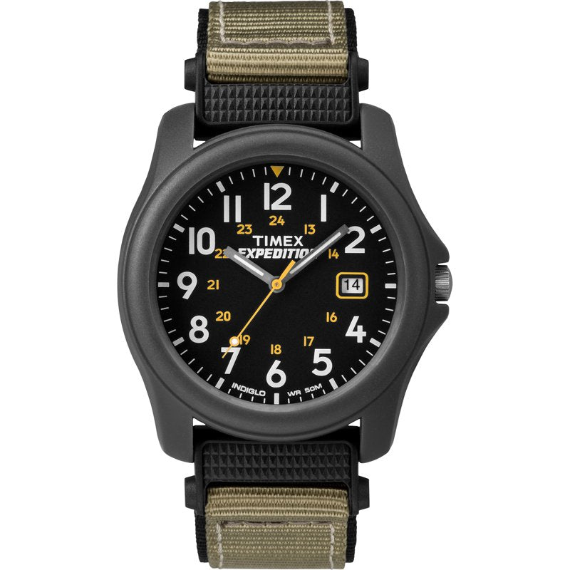 Men's Outdoor Watch 39mm Gray Black Expedition Camper with Indiglo