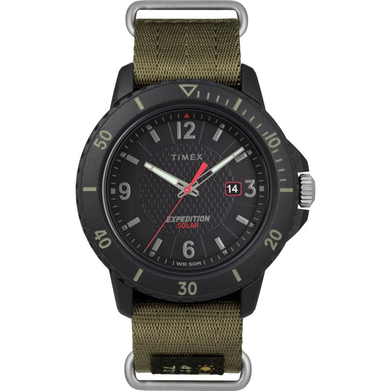 Outdoor Solar Watch Men’s Expedition Gallatin 45mm Green/Black Strap