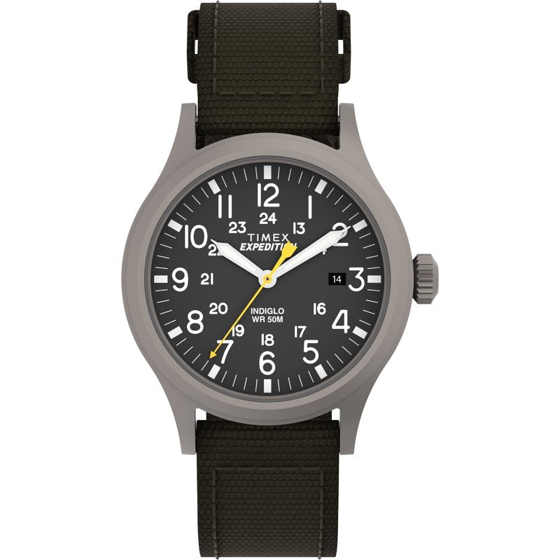 Timex Expedition Scout Men's 40mm Watch with Green Fabric Strap, Black Dial & Water Resistance
