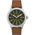 Timex Men's Expedition Scout 40mm Watch with Green Dial & Leather Strap
