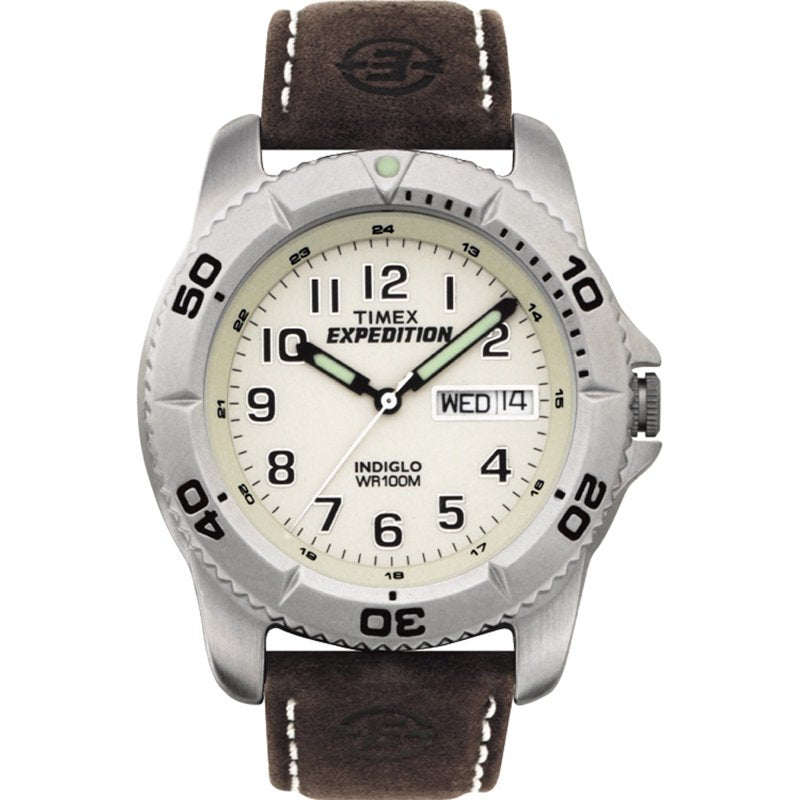 Outdoor Watch for Men - 40mm Waterproof Leather Strap Rugged Timepiece