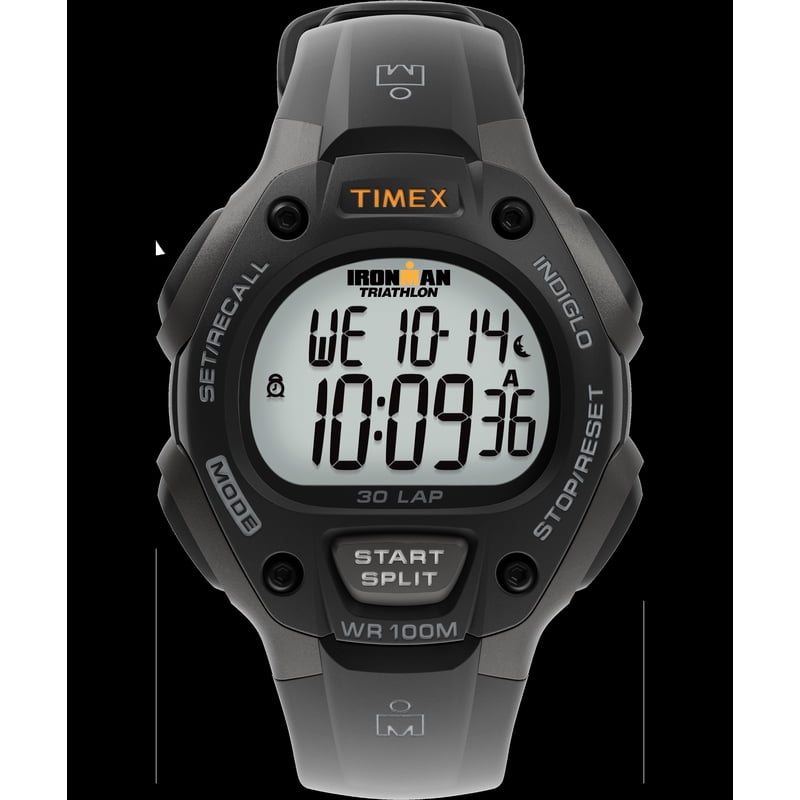 Timex Men's Ironman 30-Lap Sports Watch - Water Resistant Gray/Black Resin
