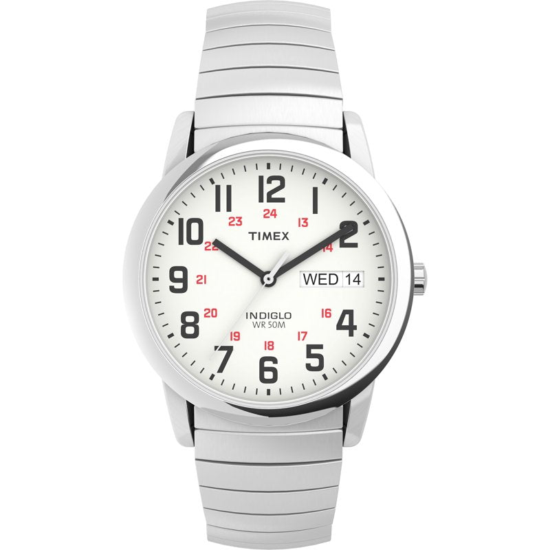 Timex Men's Silver Tone Expansion Band Watch - Silver and Black