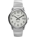Timex Men's Silver Expansion Band Watch with Indiglo and Date