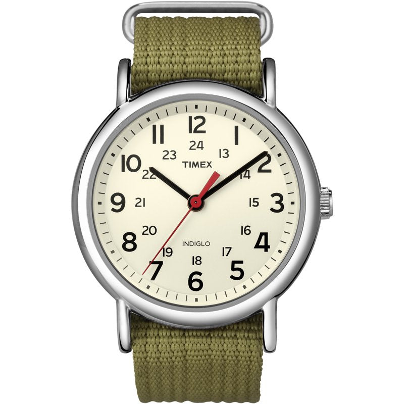 Unisex Casual Watch with Fabric Slip-Thru Strap 38mm Water-Resistant