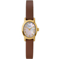 Women's Mother of Pearl Dial Watch with Brown Leather Strap - Gold Tone Case