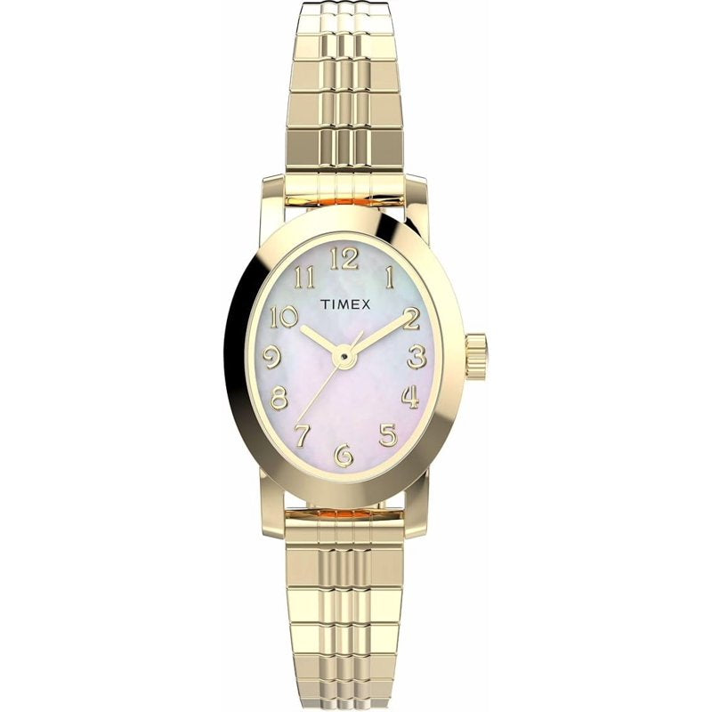 Women’s Gold-Tone Mother of Pearl Dial Watch with 18mm Expansion Band