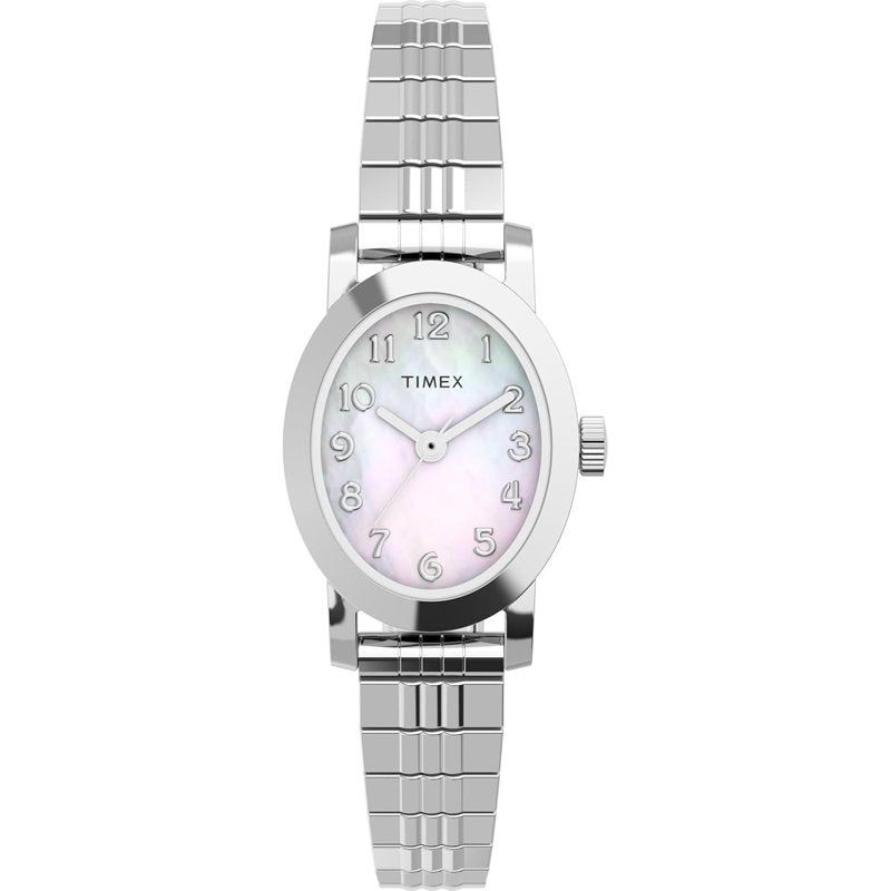 Timex Women's Cavatina Silver-Tone 18mm Watch with Mother of Pearl Dial