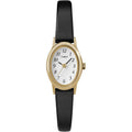 Timex Women's Cavatina Classic Watch with Leather Strap, Gold-Tone Case