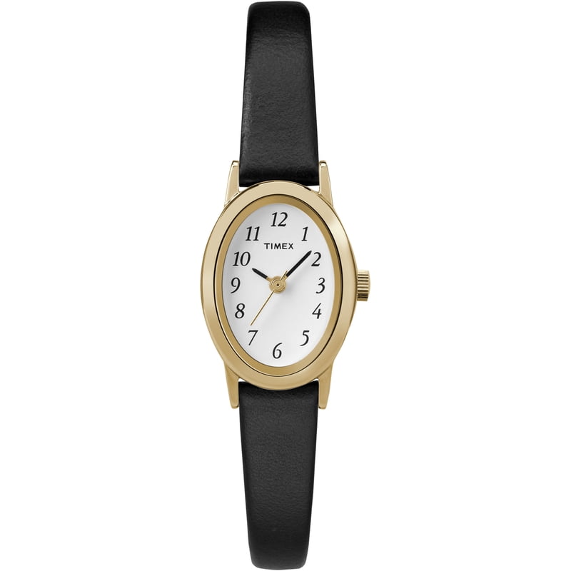 Timex Women's Cavatina Classic Watch with Leather Strap, Gold-Tone Case