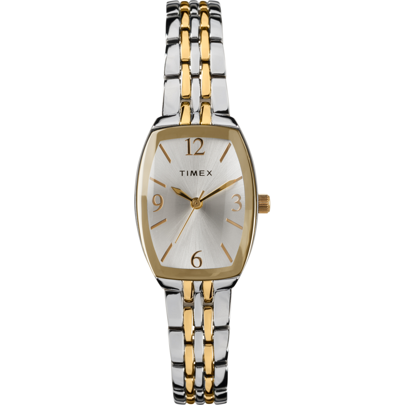 Timex Women's Tonneau Watch - Two-Tone Dial & Bracelet, Water-Resistant