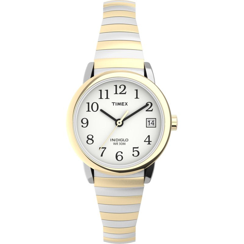 Timex Women's Easy Reader 25mm Watch with Two-Tone Case & White Dial