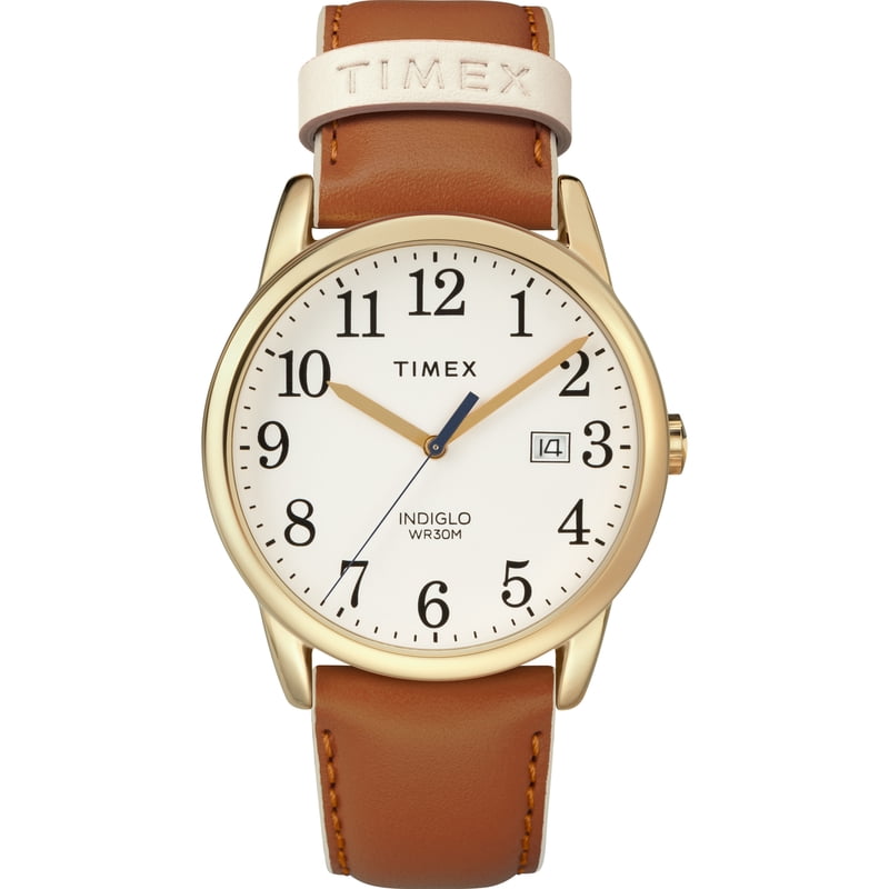 Casual Women's Watch with Leather Strap - Brown and Gold 38mm