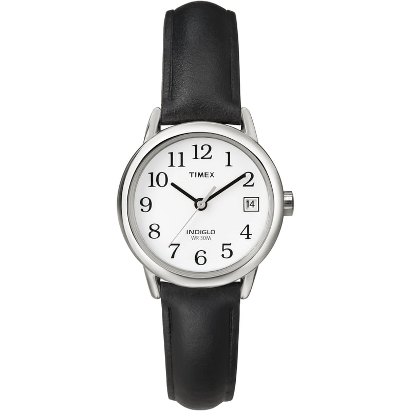 Casual Women's Watch with Leather Strap and Date Window - Multiple Colors