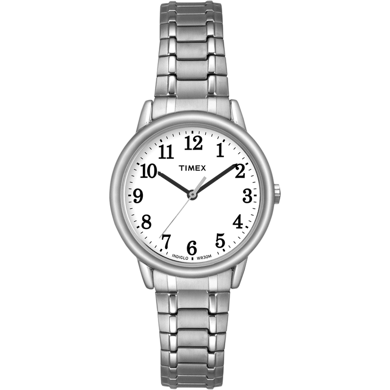 Casual Women's Watch with Silver-Tone 30mm Brass Case & Tapered Expansion Band