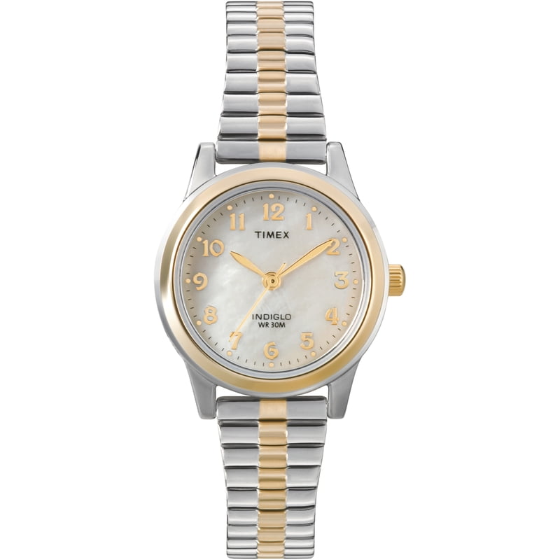 Women's Dress Watch with Two-Tone/MOP Dial 25mm Brass Case, Expansion Band