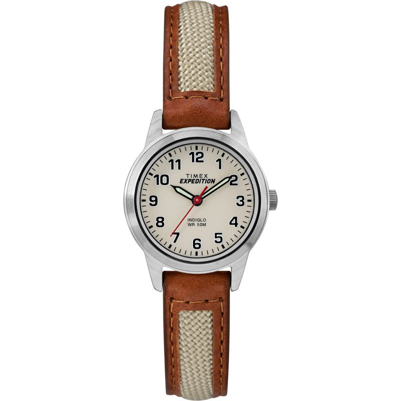 Women's Expedition Field Mini Outdoor Watch with Leather & Fabric Strap
