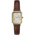Timex Women's Gold Tone Watch with Croco Grain Leather Strap