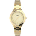 Timex Women's 32mm Gold-Tone Dress Watch with Champagne Dial & Steel Bracelet