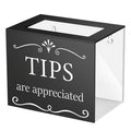 Acrylic Tip Jar for Money Donations Raffle and Tips 6x4x5 Inch