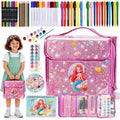 Kids Mermaid Art Set with Washable Markers and Stickers - Creative Craft Kit for Ages 3-12