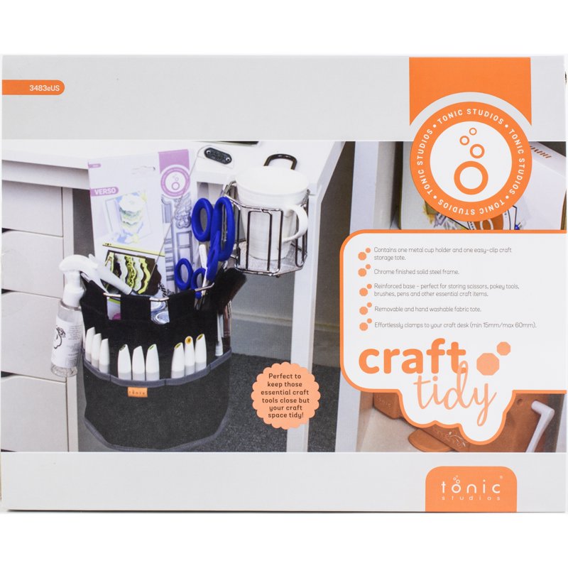 Craft Organizer Tote with Clamp & Removable Pockets - Sturdy Storage Solution