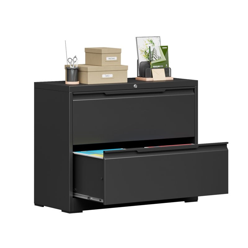 Steel Lateral File Cabinets with Lock, 2-4 Drawer Office Storage Organizer