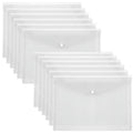 Waterproof Plastic File Folders Set with Snap Closures - A4 Letter Size Organizers, 12 Pack