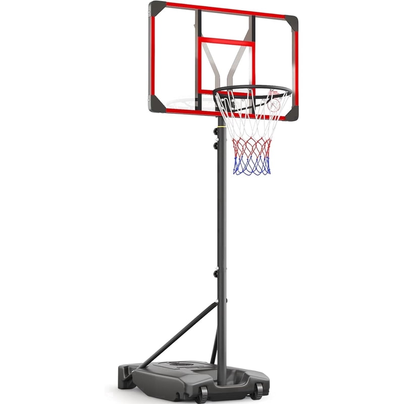 Portable Adjustable Basketball Hoop System for Kids & Adults - 4.82-8.53FT Height