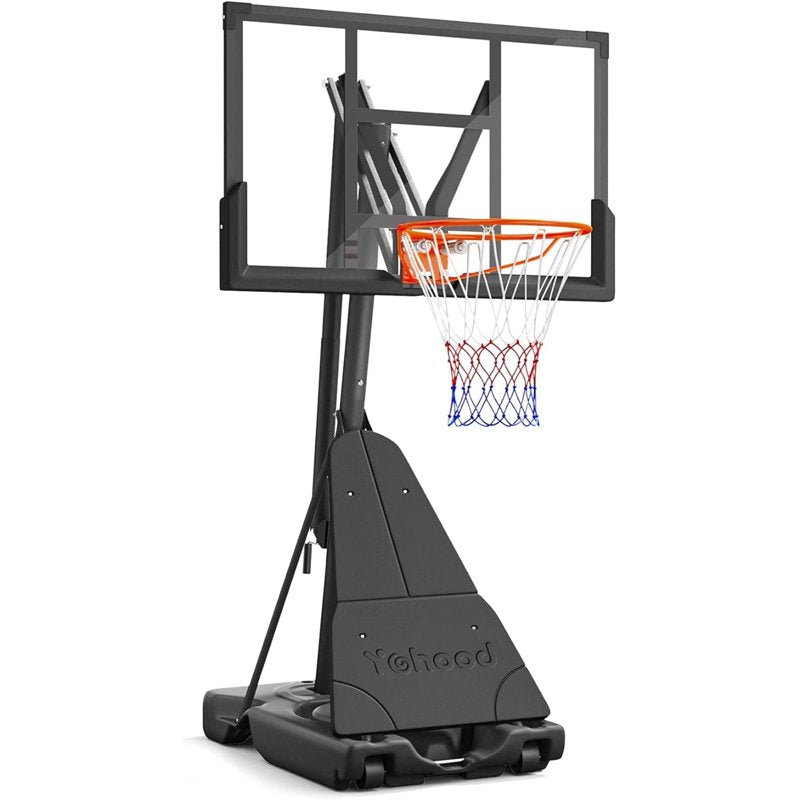 Portable Basketball Hoop System with Adjustable Height 5.25-10FT, Shatterproof Backboard