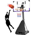 Portable Adjustable Basketball Hoop System - 44 Inch Shatterproof Backboard, 5.25-10FT Height for Kids & Adults