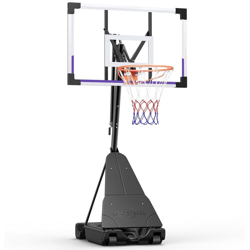 Portable Adjustable Basketball Hoop 48 Inch Backboard for Kids Teens Adults