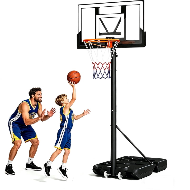 Portable Basketball Hoop with Adjustable Height 3.3-10 FT for Outdoor & Indoor Play
