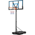 Portable Basketball Hoop with 46-Inch Backboard, Adjustable Height, Steel Rim