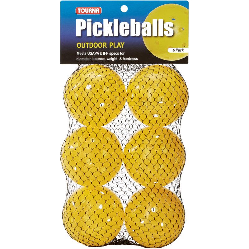 Tourna Strike Outdoor Pickleball – 6-Pack, Optic Yellow, USAPA Approved