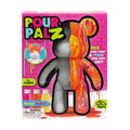 DIY Paint Pour Craft Kit for Kids and Adults - 9-Inch Posable Bear, Mango Sunset