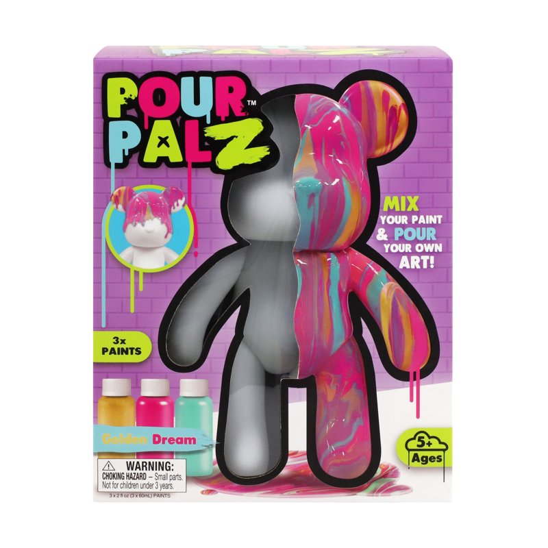 DIY Paint Pour & Craft Kit for Kids & Adults - 9-Inch Bear Figure