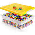 Stackable Craft Organizer Bin with 30 Compartments & Building Baseplate