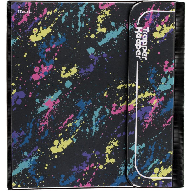 Paint Splatter Binder for School or Office Organization - 1 Inch Metal Rings