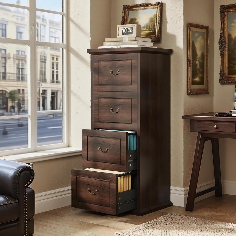 4-Drawer Vertical File Cabinet for Home Office & Office Storage