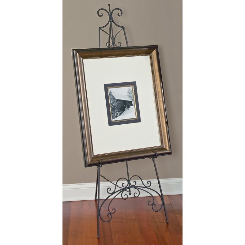 65-Inch Black Metal Floor Easel for Artwork and Signage - Adjustable & Lightweight