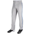 Adult Baseball Pants with Braid - Open Bottom, Reinforced Knees, 2XL Grey