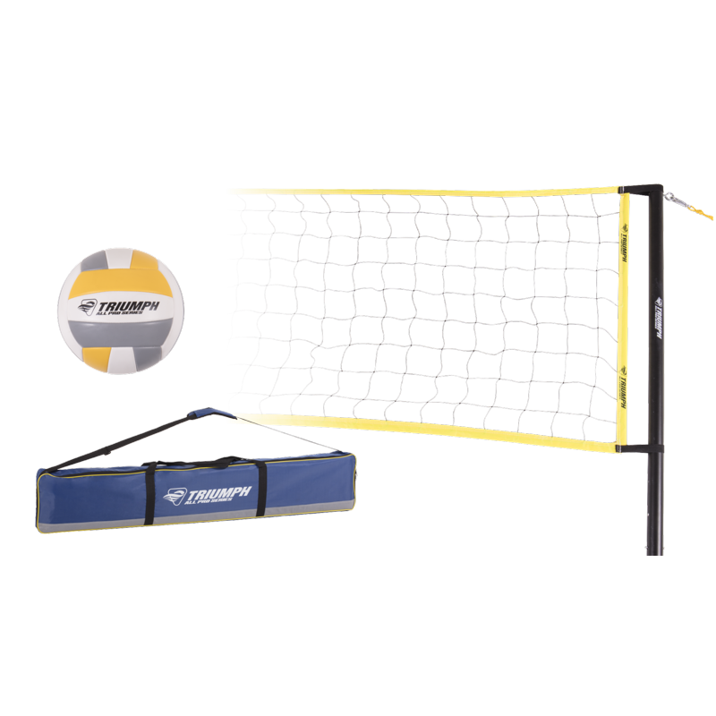 Portable Volleyball Set with Official Size Ball, Pump & Carry Bag
